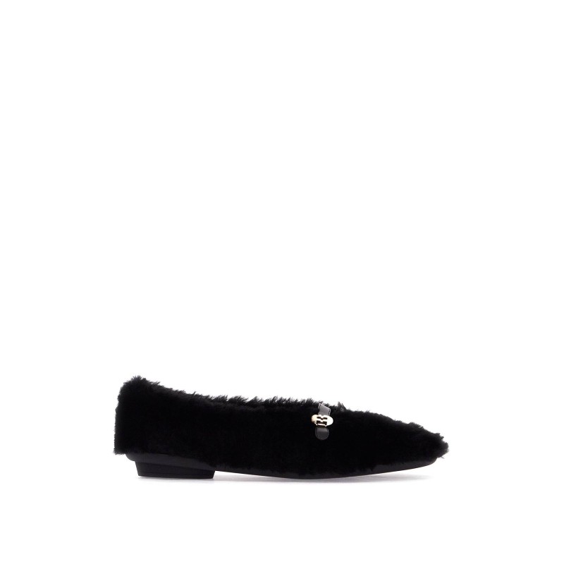 shearling ballet flats