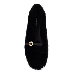 shearling ballet flats