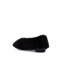 shearling ballet flats