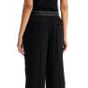 wide twill pants with elastic waistband