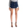 destroyed denim mini skirt