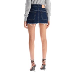 destroyed denim mini skirt