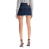 destroyed denim mini skirt