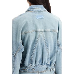 stretch denim bomber jacket in 8