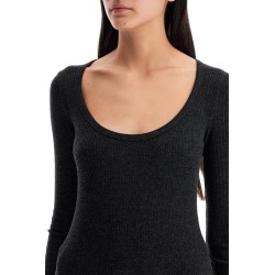 fitted top with deep neckline