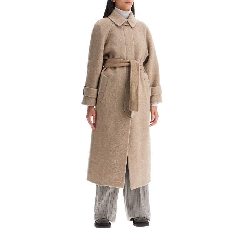 wool and cashmere coat with belt