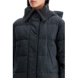 woolen down jacket with hood