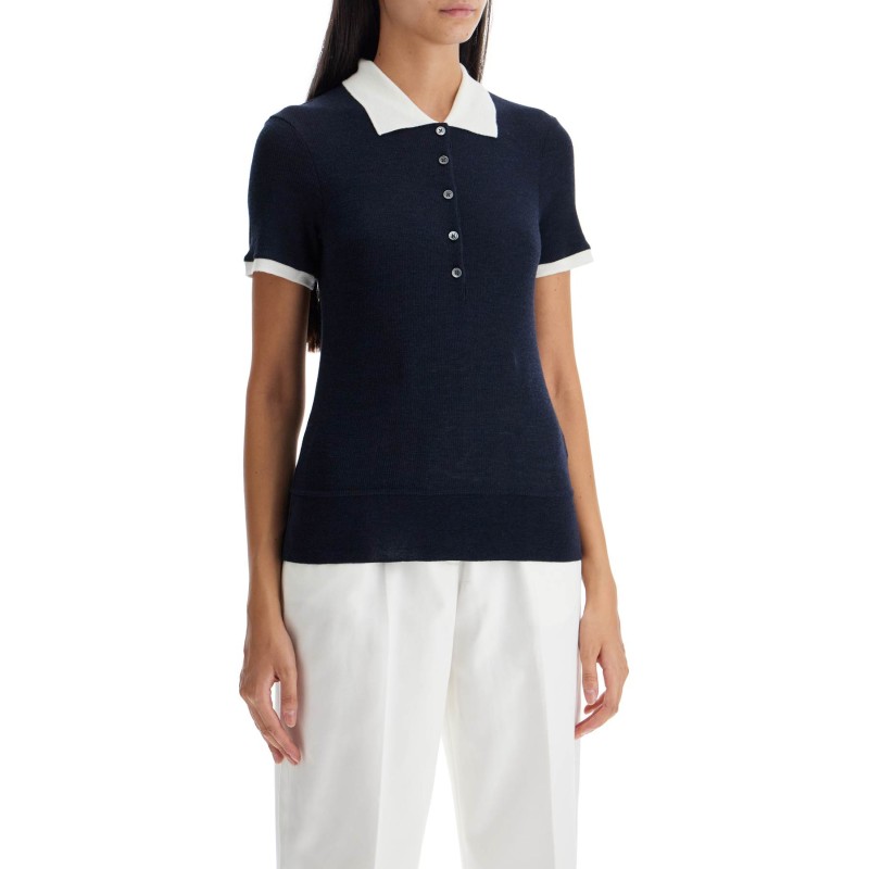 short-sleeved wool polo shirt