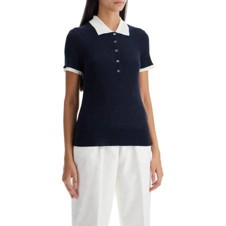 short-sleeved wool polo shirt