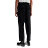 tapered wool twill trousers