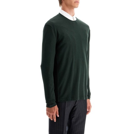 long-sleeved wool jersey t-shirt for men