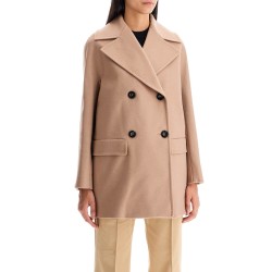 short double-breasted cashmere coat