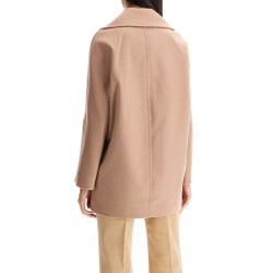 short double-breasted cashmere coat