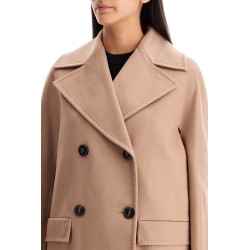 short double-breasted cashmere coat