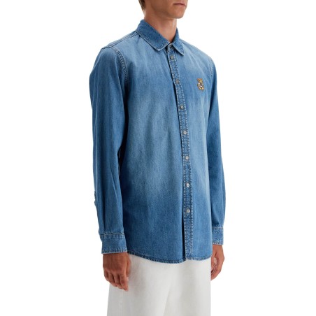 denim shirt with patch details