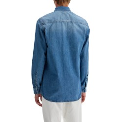 denim shirt with patch details