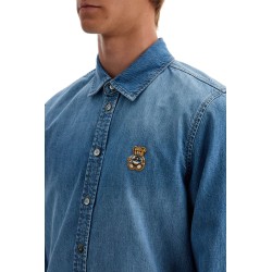 denim shirt with patch details