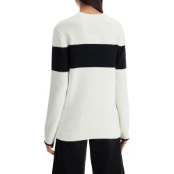 crewneck pullover with contrasting band