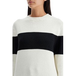 crewneck pullover with contrasting band