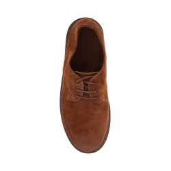 suede leather lace-up derby shoes with