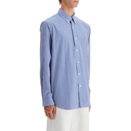 'striped stretch poplin shirt with