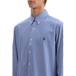 'striped stretch poplin shirt with