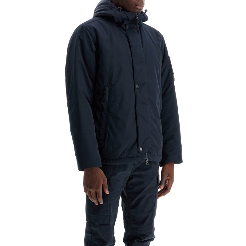 hooded micro twill jacket