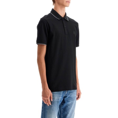 slim fit piqué polo shirt with tipped