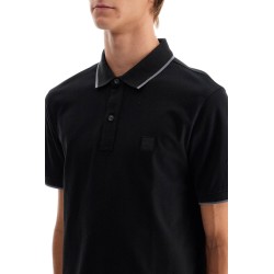 slim fit piqué polo shirt with tipped