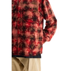 'flannel shirt with curved logo