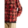 'flannel shirt with curved logo