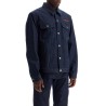 denim shirt jacket with button closure