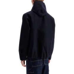 bicolor sweatshirt with zip and hood