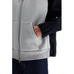 bicolor sweatshirt with zip and hood