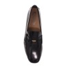 brushed leather loafers with penny detail