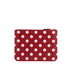 'polka dot leather pouch bag