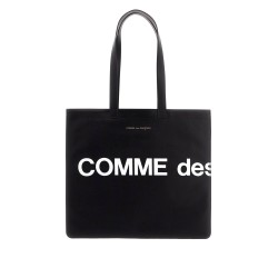 logo leather tote bag