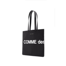 logo leather tote bag