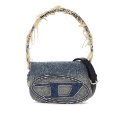 1dr denim and crystal shoulder bag