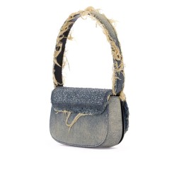 1dr denim and crystal shoulder bag