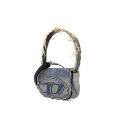 1dr denim and crystal shoulder bag