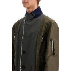 hybrid nylon and wool blend jacket.