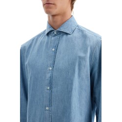 lightweight slim fit denim shirt