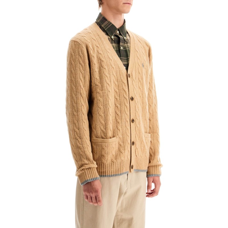 wool and cashmere braided cardigan