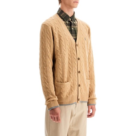 wool and cashmere braided cardigan