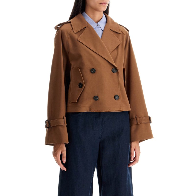 short rainproof gabardine trench