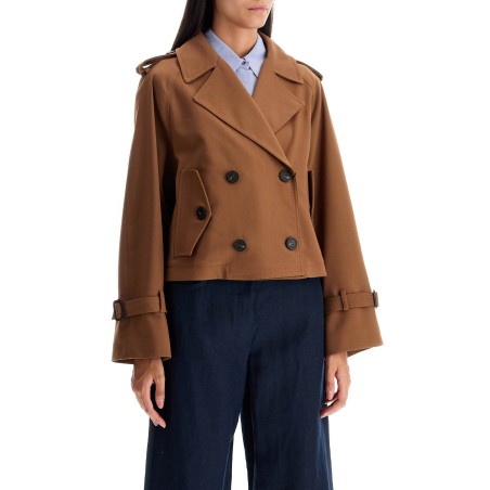 short rainproof gabardine trench