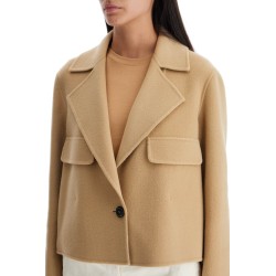 cropped single-breasted wool jacket