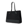 east/west nylon and leather tote bag