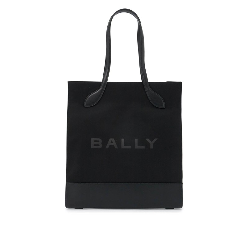 n/s nylon and leather tote bag